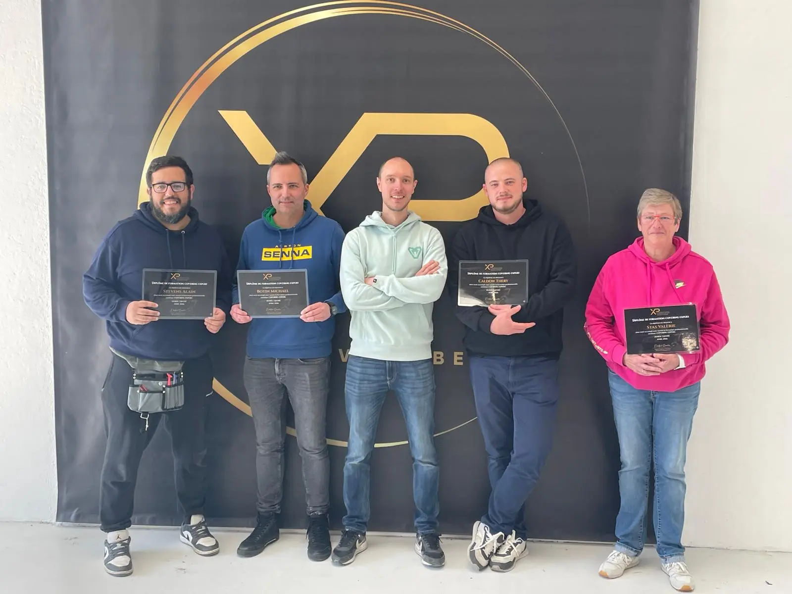 Élèves certifiés après leur formation covering en Belgique